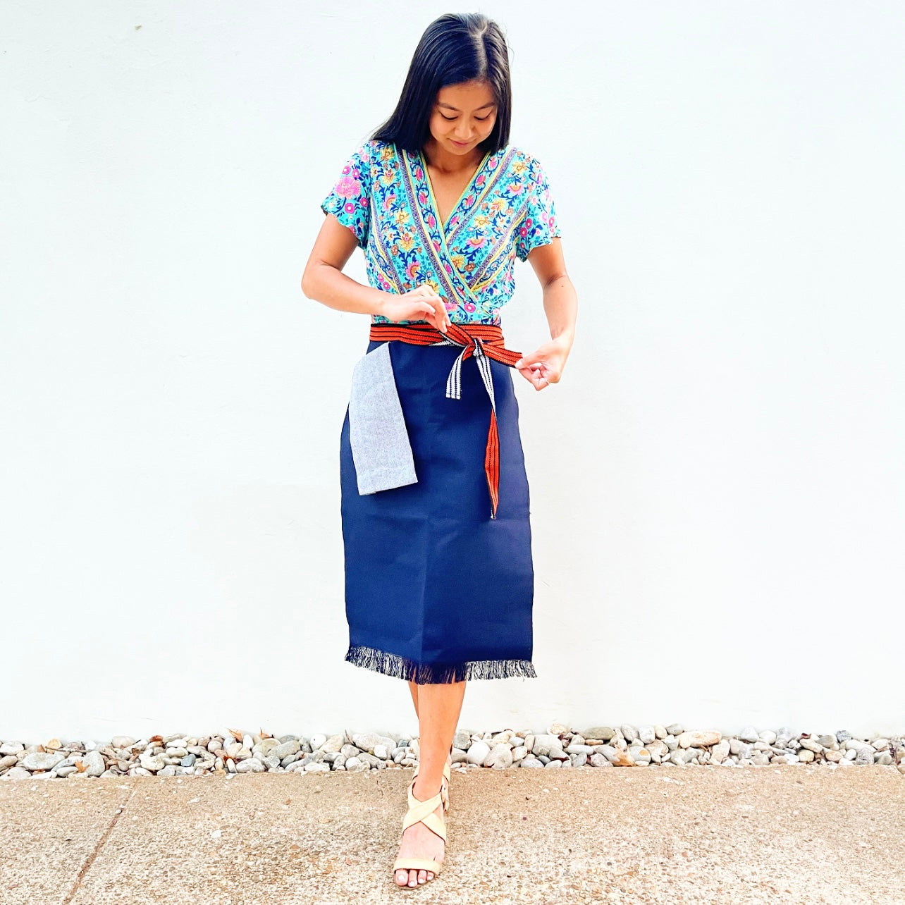 Maekake Apron- Navy Blue