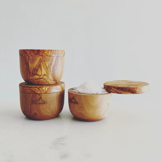 Olivewood Salt Pot