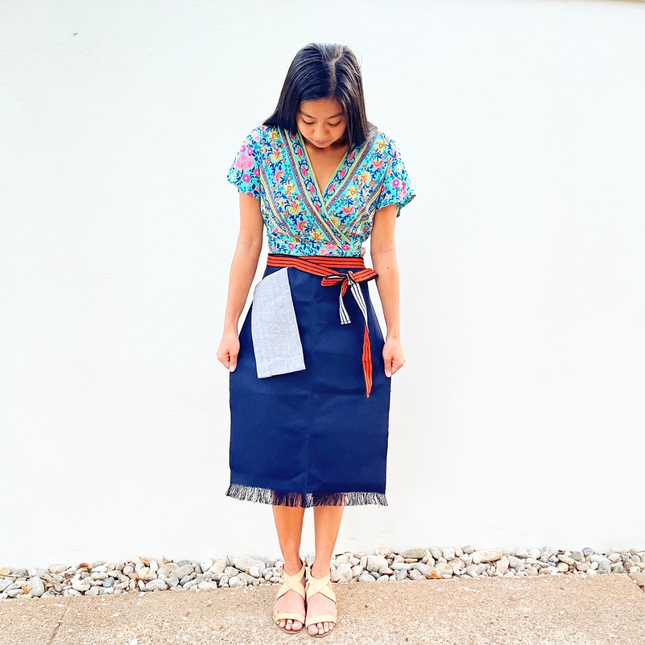 Maekake Apron- Navy Blue